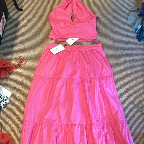 NWT ANTHRO x o.p.t 2 pc. Pink skirt set size medium - Picture 9 of 16
